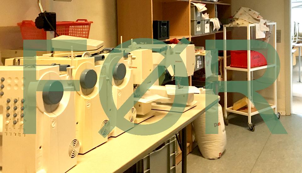 Symaskiner og materialer var gemt væk og svært tilgængelige